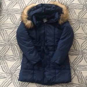 Modern Eternity navy maternity winter coat, size S
